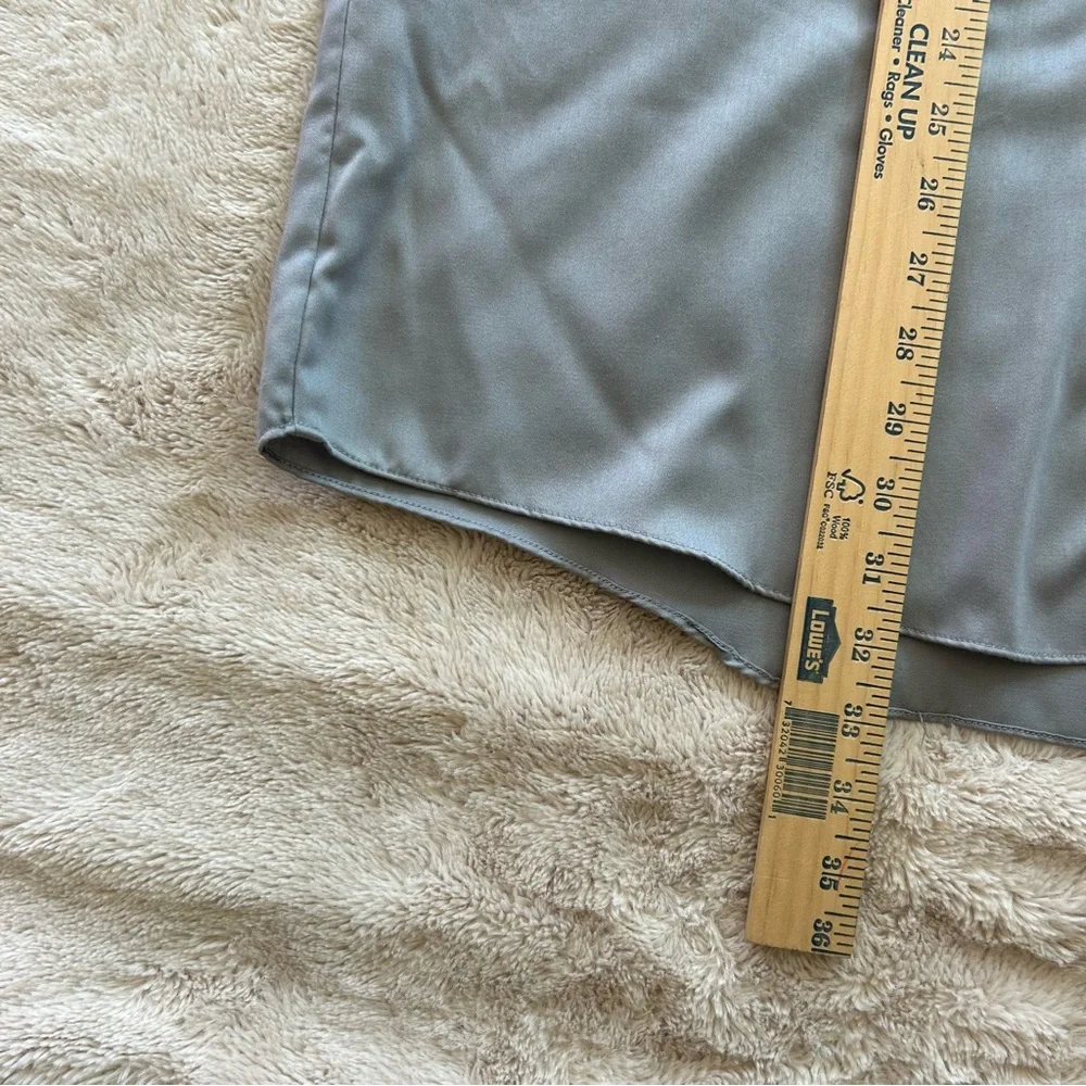 Geoffrey Beene sateen gray wrinkle free‎ dress shirt XXL 18 36/37